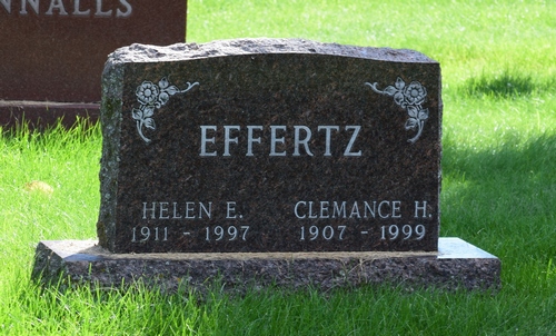 Clemance H. and Helen Elizabeth Bergup Effertz Gravestone