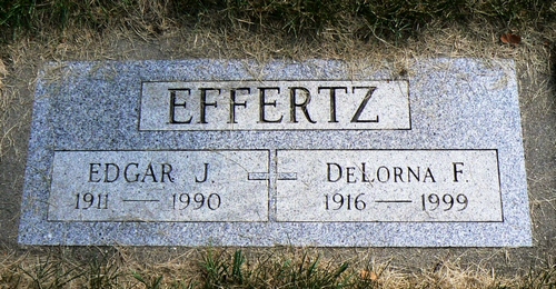 Edgar Jerome and Delorna Frances Otto Effertz Gravestone