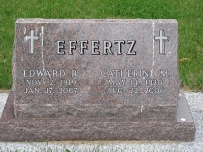 Edward Raphael Effertz and Catherine Marie Mayer Gravestone - Source: Ellen Sorenson - Find A Grave