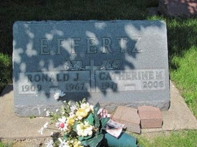 Ronald Joseph Effertz and Catherine Marie Melchior Gravestone - Source: Mary - Find A Grave